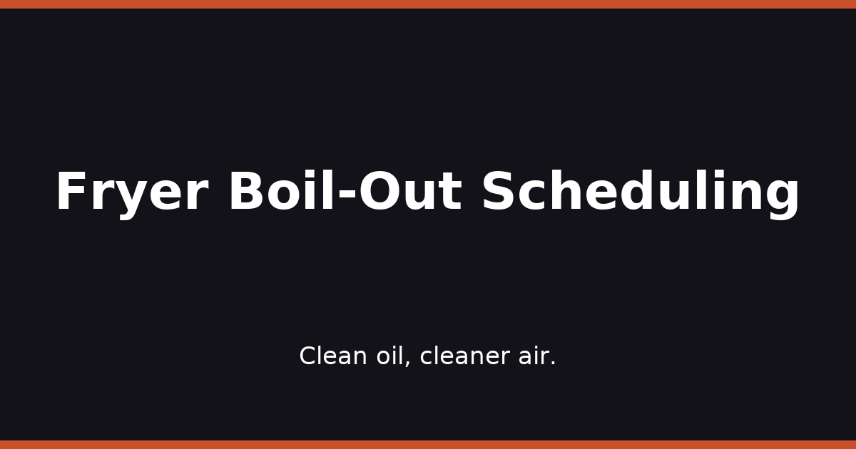 Fryer Boil-Out Scheduling