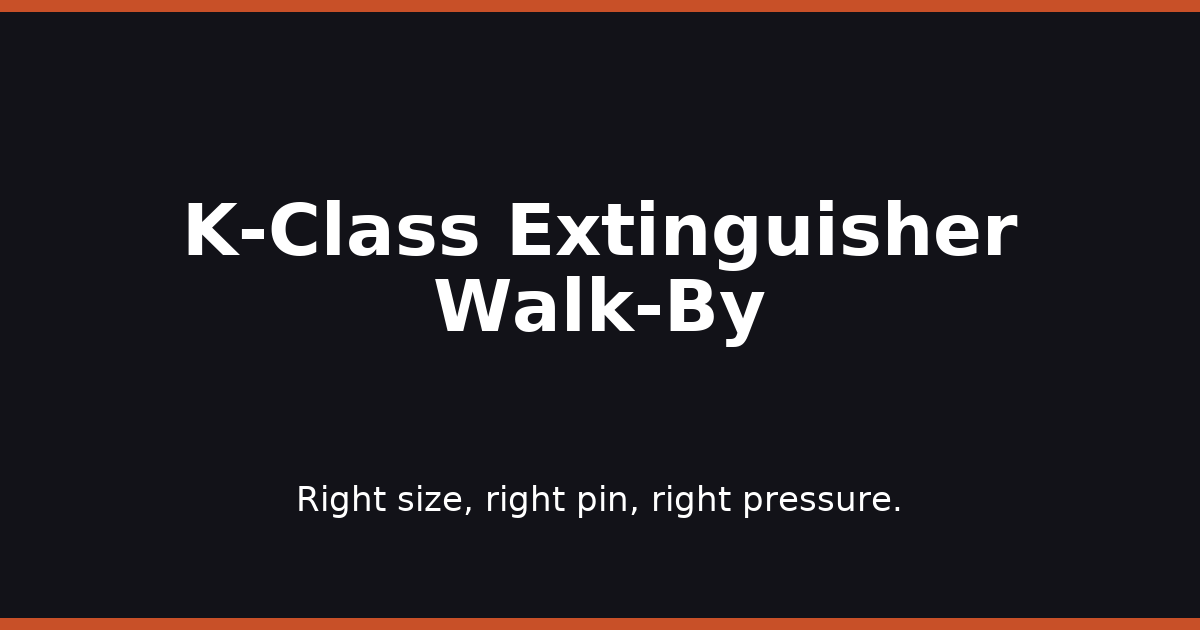 K-Class Extinguisher Walk-By
